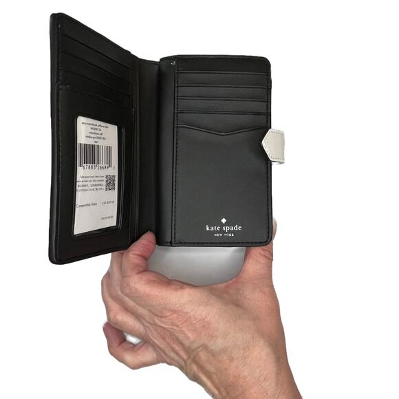 Kate Spade New York Staci Medium Compact Bi-Fold Wallet in Nimbus Grey - Picture 6 of 14